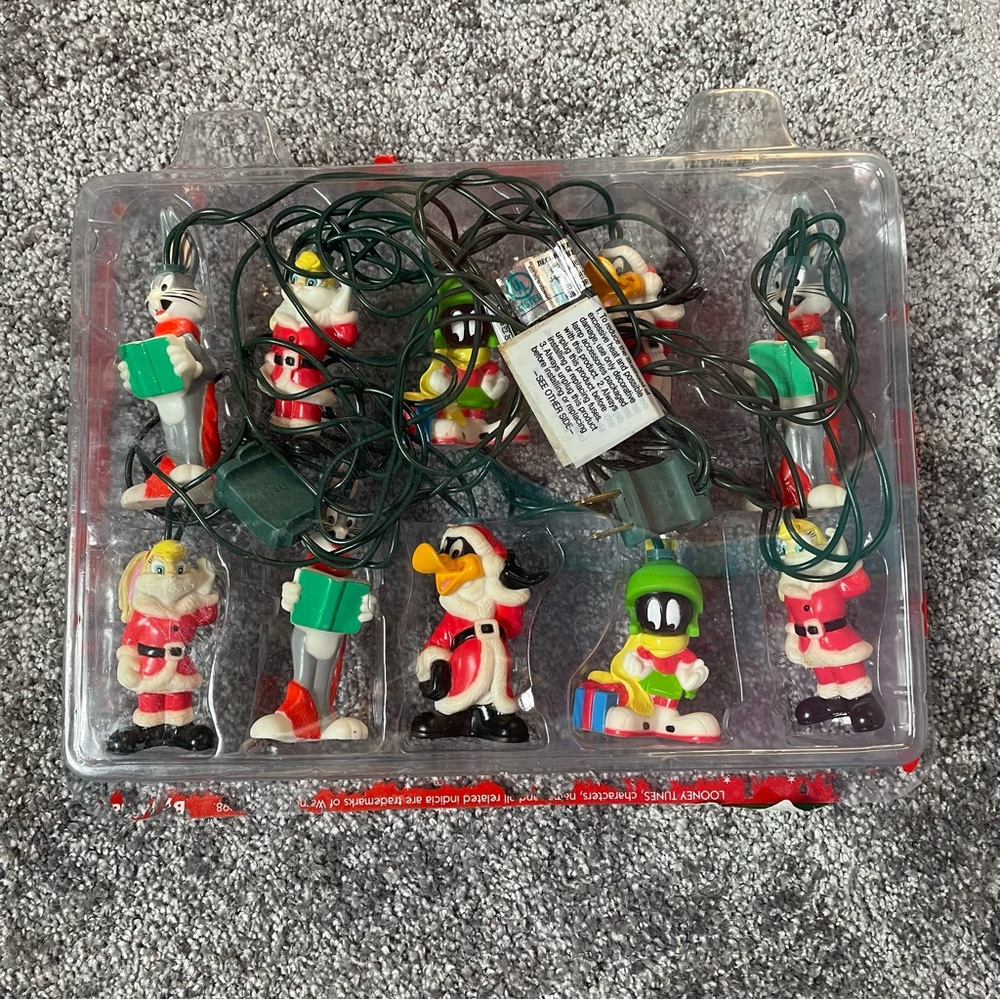 Looney Tunes 10 Light Holiday Fun Set Indoor Christmas Vintage 1998 Tested